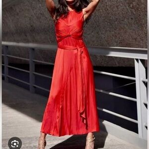 ZARA SIZE M RED SATIN EFFECT DRESS ZW COLLECTION